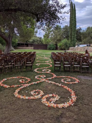 rose petals aisle