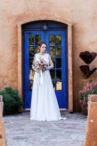 Bride blue door